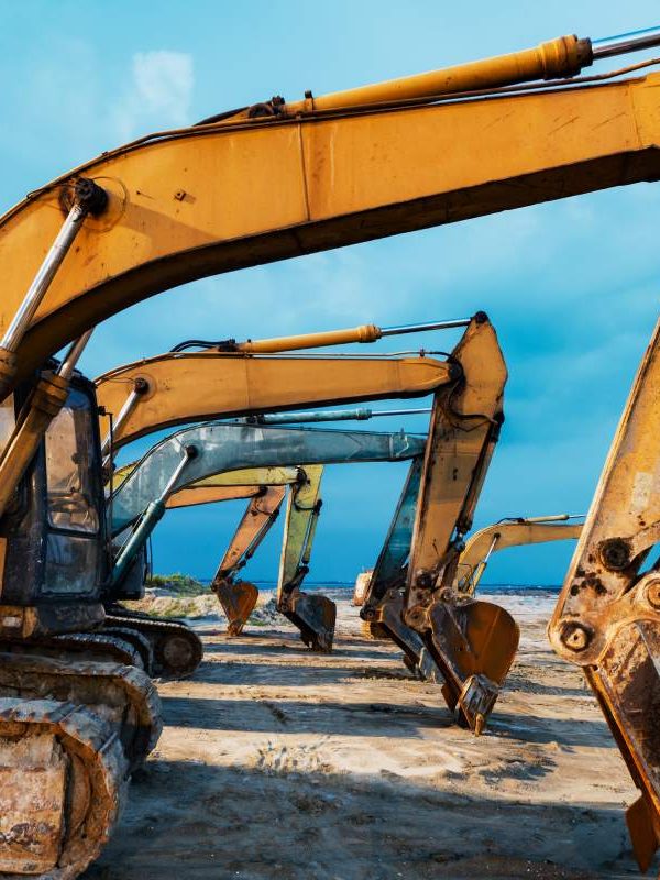 Excavator parked at the site