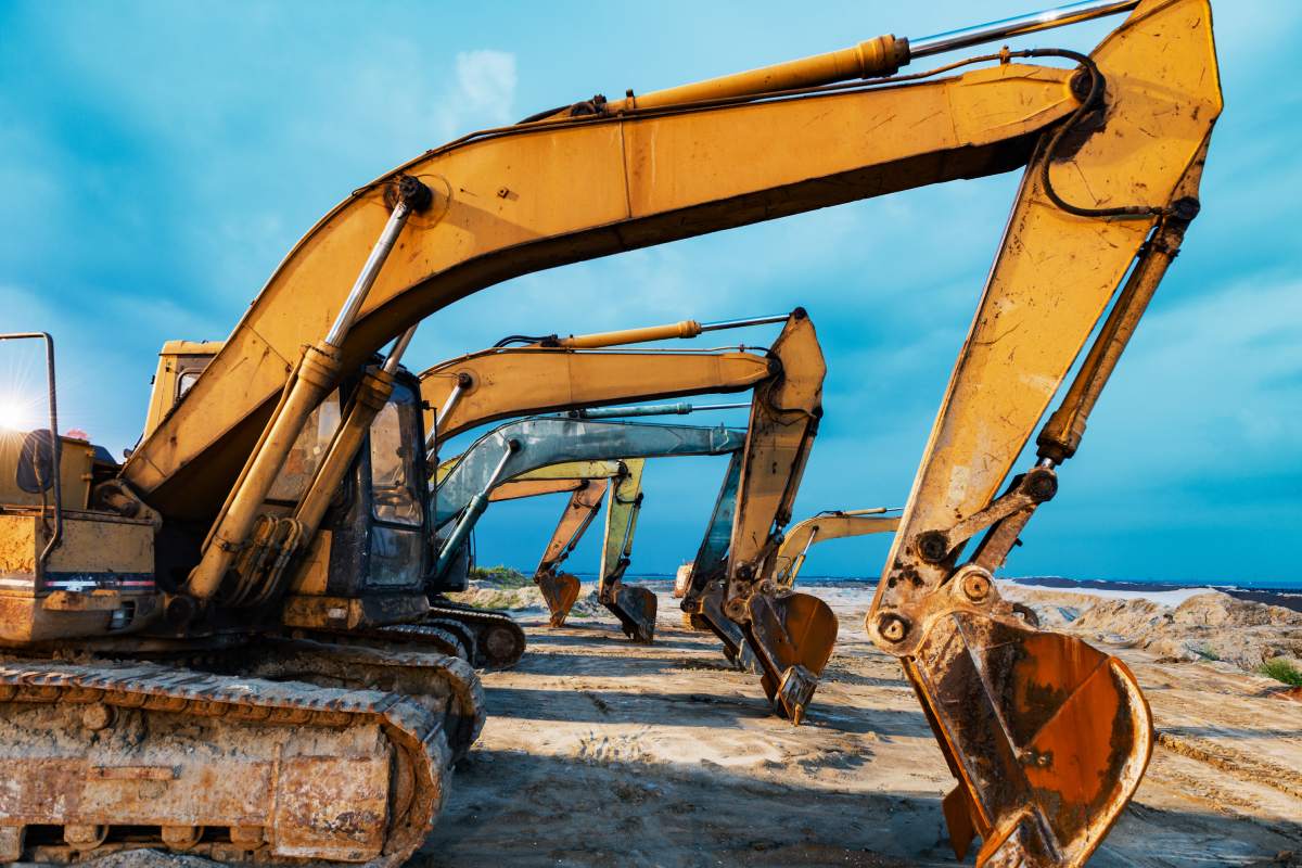 Excavator parked at the site