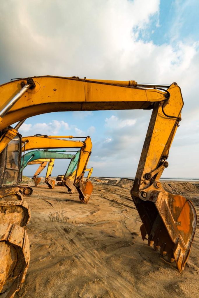 Excavator parked at the site