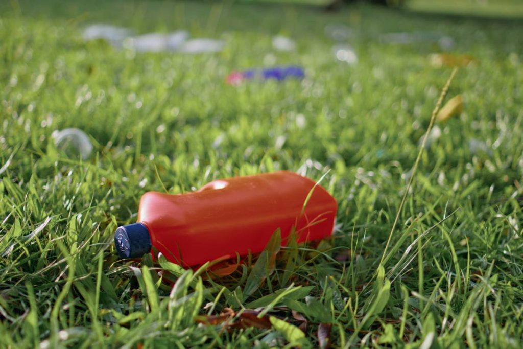 Warning graphic showing pesticides are dangerous for tortoises eating Bermuda grass